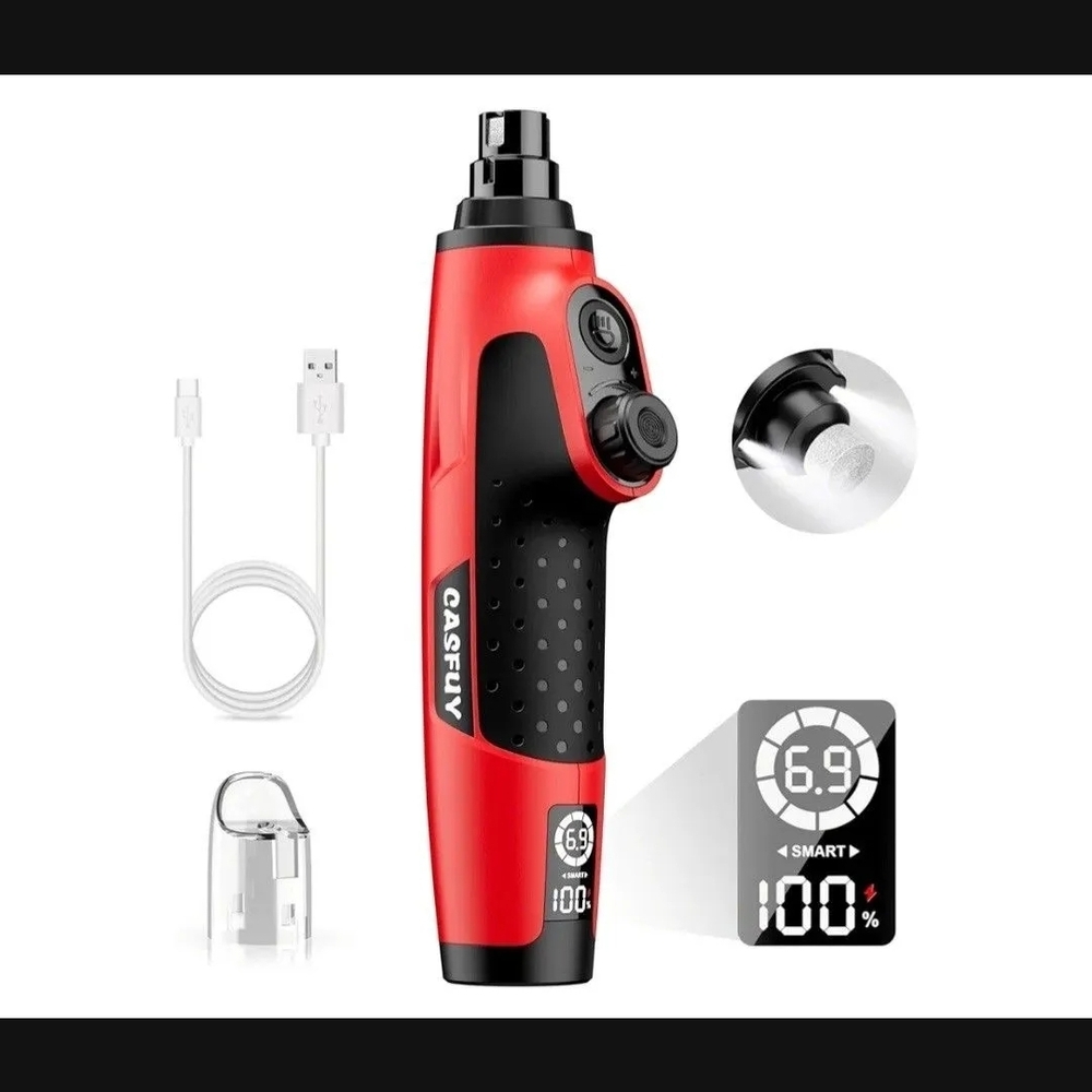 Professional Pet Nail Drill with Display Red